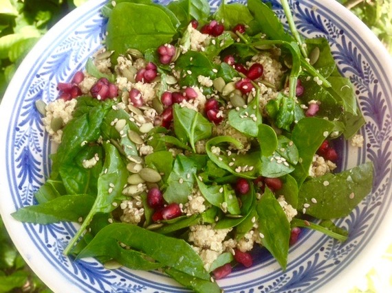Seven Seed Quinoa With Spinach and Sesame Dressing