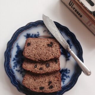 Slices of seed cake on a plate.