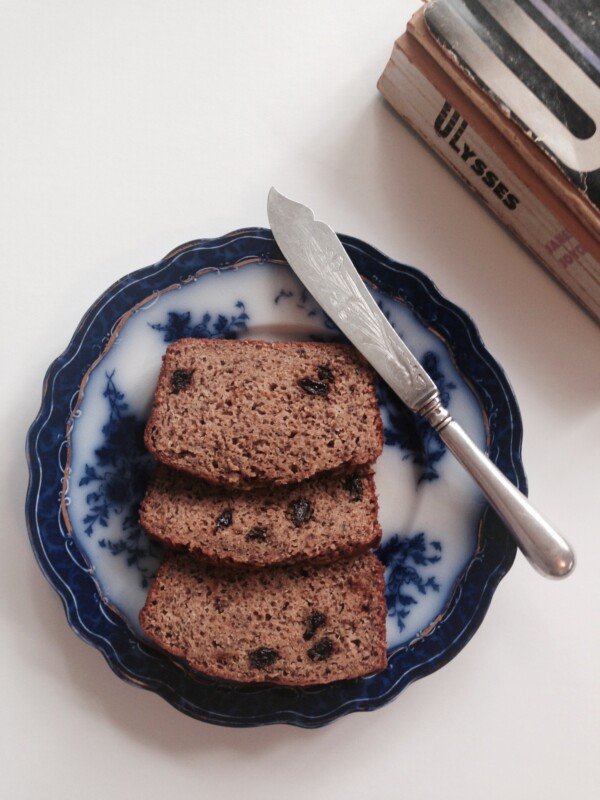 Slices of seed cake on a plate.